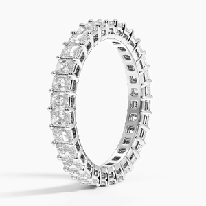 Elegante forma Rediant Lab Grown Eternity Ring 925 Plata cuatro puntas ajuste clásico boda banda para mujeres regalos de estilo de lujo - Product Image 1