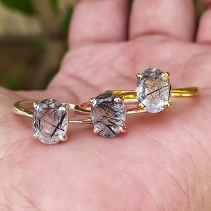 Bague de fiançailles et de mariage en argent sterling 925, moissanite noire personnalisée, taille ovale, sertie à griffes, certifiée, bijoux fins pour femmes - Product Image 3