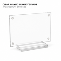 Support magnétique personnalisé en acrylique transparent pour billets de banque, billets de collection, billets, timbres et photographies