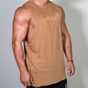T-shirt blanc Muscle Tee chemises d'entraînement pour hommes Muscle Tee hommes Gym coupé chemises coton t-shirt réservoir Muscle Fitness hommes - Product Image 1