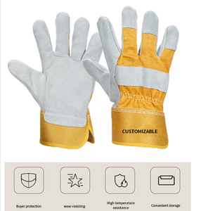 ถุงมือหนังวัวแท้แบบเต็มฝ่ามือสำหรับงานช่าง งานก่อสร้าง ป้องกันไฟ ป้องกันการบาด ราคาขายส่ง - Product Image 4