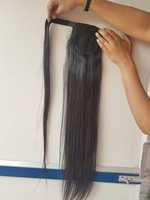 Extension de queue de cheval ondulée naturelle de haute qualité, 100 % cheveux vierges Remy, doux et naturels, toutes couleurs, pour filles et femmes, exportateurs indiens