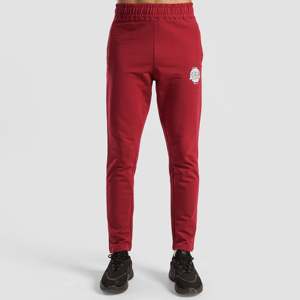 Pantalon de jogging évasé 100 % coton coupe ajustée rouge avec logo personnalisable, style formel, fermeture éclair décorative, taille XL - Product Image 2