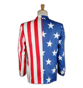 Traje de hombre de negocios impreso por sublimación OEM Slim Fit Novios Boda Formal Abrigo Pantalón Trajes de novio Listo para enviar Venta al por mayor Pent Coat - Product Image 6