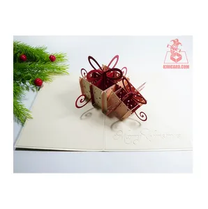 กล่องของขวัญคริสต์มาส 2 กล่องการ์ดป๊อปอัพ การใช้งานสําหรับวันคริสต์มาส ขายส่งจากเวียดนาม ผู้ผลิต งานฝีมือราคาถูก