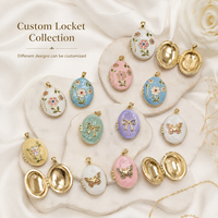 Pendentif médaillon ovale en émail personnalisé OEM ODM, couleurs et motifs personnalisés, fabricant de bijoux à marque privée