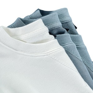 Venta caliente al por mayor 380g 100% algodón Puff serigrafía Terry cuello redondo en blanco liso personalizado sudaderas con capucha para hombre sudadera - Product Image 5