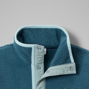 Solid Color Sweatshirt Fleece Material Button Closure Stand Collar Casual Wear Design With Customized Logo Design OEM Service - Product Image 2