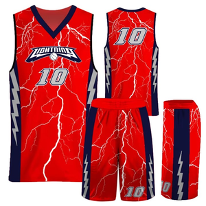 Uniforme de basket-ball respirant pour jeunes, ensembles sublimés avec techniques imprimées - Product Image 2