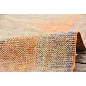 Tapis en laine turque orange et violet vintage 4 X 10,9ft tissage plat Patchwork Design pour salon décor voiture utilisation avec support en latex - Product Image 5