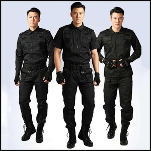 Uniforme de guardia de seguridad negro de manga larga impermeable ropa de entrenamiento al aire libre verano otoño talleres Bester Fitup uniformes - Product Image 5
