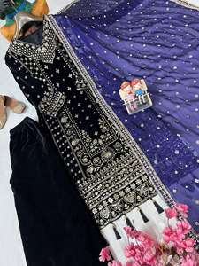 ชุดสلوارคามีซผ้ากำมะหยี่วิสโคสแท้ แขนยาว คุณภาพสูง ดีไซน์เรียบหรู พร้อมผ้าคลุมไหล่ สำหรับงานแต่งงาน ฤดูหนาว ฤดูร้อน - Product Image 6