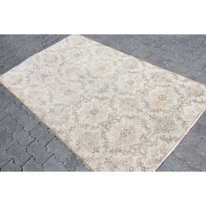 พรมวินเทจลายต้นไม้สีขาวเทา ขนาด 3.8x6 ฟุต พรมตุรกี พรมขนสัตว์ - Product Image 2