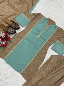 ชุดเดรสผ้าไหมแจ็คการ์ดจากนักออกแบบชุดเดรสผ้าแจ็คการ์ดผ้าไหมชาราพลัสโซดูแมทท์อินเดียวัสดุผ้าทอสำหรับใส่ไปงานปาร์ตี้ใหม่ - Product Image 2