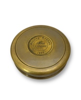 Boussole Poème Élégante, Accessoire de Décoration Nautique pour Bureau, Horloge Artistique Unique pour Étagère de Bureau, Étude, Espace de Travail à Domicile, en Laiton et Verre