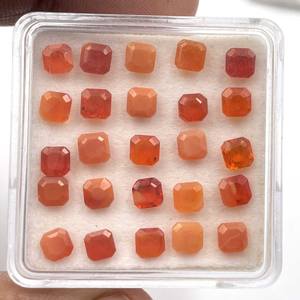 Opale de feu naturelle mexicaine de haute qualité, pierre précieuse orange, lot de 3 à 6 mm, taille octogonale, certifiée IGI pour la fabrication de bijoux - Product Image 6