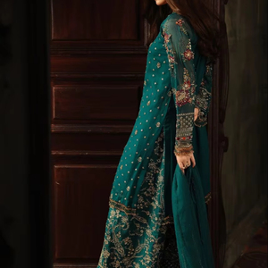open lace back dress Pink Pakistani Maxi Dress | Imrozia Serene Mehram Brides '23 | SB-10