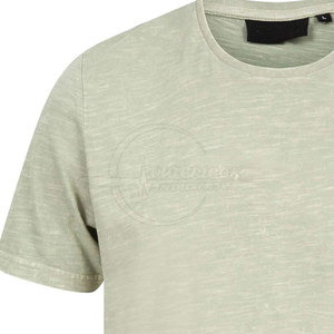 Camiseta de lavado ácido para hombre de alta calidad 2025, manga corta, transpirable, hecha en Pakistán, algodón 100%, patrón sólido de Color Simple - Product Image 4