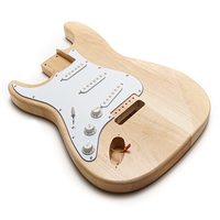 Kits de corps de guitare électrique pour gaucher, personnalisables en gros, finition brillante, 3 micros simple bobinage, manche en érable, bois multi-style