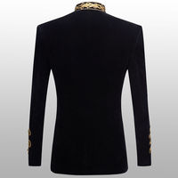 Vente en gros Bleu foncé Vert Or Tressé Hussar Velours Veste pour homme Brodée à la main