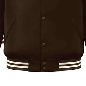 Chaqueta Universitaria de Invierno Personalizada OEM 100% Lana para Hombre, Estilo Vintage con Cuello Alto y Logotipo Bordado - Product Image 4