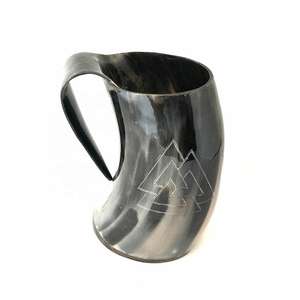 Jarra de Cerveza Vikinga de Cuerno de Buey Pulido de Estilo Vintage de la Mejor Calidad, Duradera, Inspirada en el Cuerno de Búfalo, Estilo Animal, Artesanía Natural - Product Image 2