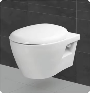 Artículos sanitarios de cerámica con forma de huevo estándar europeo, tanque oculto, inodoro de baño montado en la pared, proveedor de WC fabricado en una pieza - Product Image 6