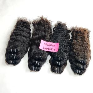 100% Extensions de cheveux de couleur naturelle indienne cuticule aligné faisceau de tissage noir vague profonde fabrication cheveux humains bruts - Product Image 3