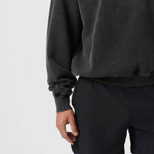 Sweat-shirts à col rond surdimensionnés personnalisés avec logo, prix de gros, en coton mélangé pour hommes, pull-over vierge, sweat-shirt lourd - Product Image 3