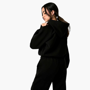 Sweat à capuche personnalisé avec logo bouffant pour femmes d'automne 3D Collection hiver vente en gros avec décoration d'insigne avant OEM à bas prix - Product Image 2