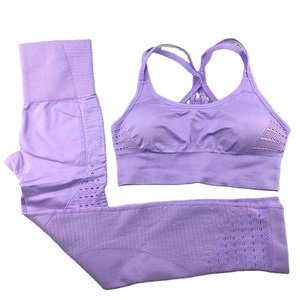 Seamless High Yoga Set Women Fitness Clothing Sportswear Gym Leggings Padded Push-up Halter Sports Bra 3 Pcs Waterproof Sports - Product Image 5