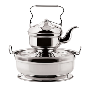 Traditional Angithi Classic Stainless Steel Charcoal Tea <b>Kettle</b> with Stand Mirror Polish Finish Lightweight Eco-Friendly - Product Image 1