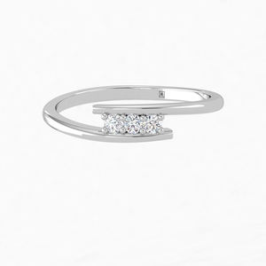 Venta caliente Rikhava joyería fina 14K oro blanco anillos de diamantes VVS claridad Popular boda compromiso diseño IGI - Product Image 4