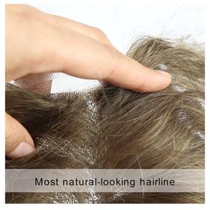 Cabello indio resistente al calor de alta densidad, cabello Remy, trama atada a mano, tupé de Color Natural personalizado 100% para hombres, Exportación de Bangladesh - Product Image 2