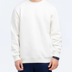 เสื้อสเวตเตอร์ผ้าเทอร์รี่ระดับพรีเมียมสำหรับผู้ชายเสื้อสเวตเชิ้ตสีดำล้วนแฟชั่นเสื้อสวมหัว - Product Image 1