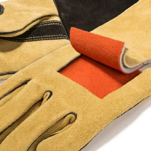 Cowhide Grain and Split Leather <b>Tig</b> Welding Gloves Heavy Duty Abrasion Resistant Firefighting Flame Retardant <b>Welders</b> Gloves - Product Image 3