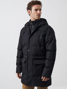 Ventes en gros OEM, veste parka matelassée à col montant pour homme, noire, tendance, nouvelle mode, dernier design - Product Image 2