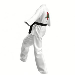 Uniforme de karaté et d'arts martiaux personnalisable de haute qualité 100% polyester avec design respirant et léger, logo personnalisé, service OEM - Product Image 3