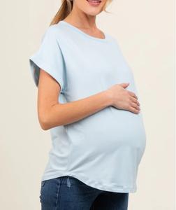 T-shirts d'été amples à col rond pour femmes enceintes, vêtements de maternité, vêtements d'allaitement, 100% coton, séchage rapide - Product Image 3