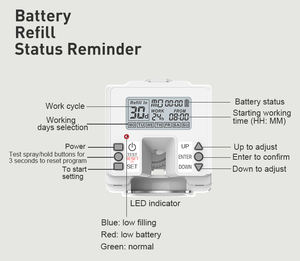 Diffuseur de parfum électrique à piles Wisekleen avec logo personnalisé, écran LCD, vaporisation automatique, diffuseur de parfum, Dispensador <span class=keywords><strong>Aerosol</strong></span> - Product Image 6
