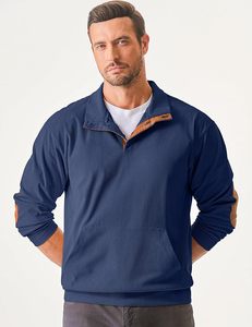 Sweat-shirt décontracté à manches longues en velours côtelé 100% pour homme, col montant, pull à boutons, automne 3D, broderie, poches à capuche - Product Image 6