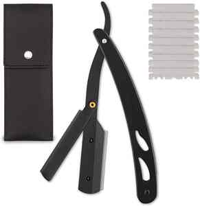 มีดโกนโกนหนวดสำหรับร้านเสริมสวยสำหรับผู้ชายทำจากสเตนเลสแบบญี่ปุ่นพร้อมชุดใบมีดพิเศษอุปกรณ์แต่งเคราโลโก้ได้ตามต้องการ - Product Image 4