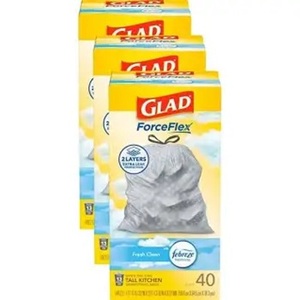 ถุงขยะ Glad ForceFlex MaxStrength แบบมีเชือกรูดสำหรับห้องครัว ขนาดใหญ่ 13 แกลลอน - กลิ่นหอมสดชื่นด้วยส่วนผสมของเฟบรีซ - Product Image 4