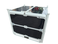 Cage de transport en acier thermolaqué robuste, taille personnalisée, empilable, pliable, verrouillable, pour usage industriel, capacité 500 kg