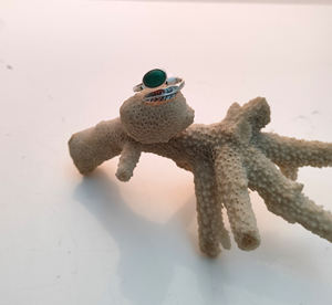 Anillo de Plata de Ley 925 con Turquesa Azul y Cobre, Estilo Bohemia, para Mujer, Ideal para Bodas y Aniversarios - Product Image 3