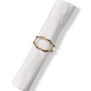 Artisan-<b>crafted</b> Solid Brass Napkin <b>Rings</b> With Gold-tone Finished & Perfect <b>for</b> Formal and Festive Dinner Occasions - Product Image 2