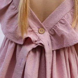 Vestido de lino suave bordado hecho a mano para niñas, estilo informal para el primer cumpleaños de niños pequeños, OEM hecho en Vietnam - Product Image 6