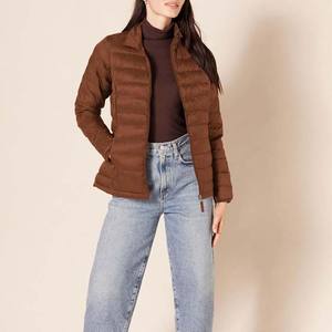 <b>Women</b> Printed Knitted Puffer Jacket Lightweight Breathable Quilted Zip Autumn Winter Coat Warm Packable Custom Color Logo Design - Product Image 3