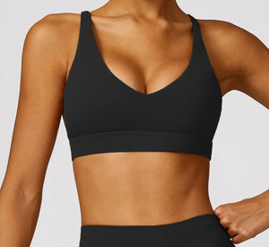 Womens Y <b>Back</b> Padded High Support Sports <b>Bra</b> <b>Strapless</b> Front Butter Soft <b>Low</b> for Workout Yoga Pilates Walking - Product Image 1