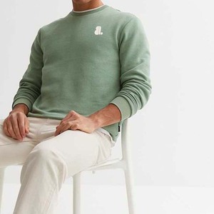 Nueva Llegada: Sudadera de Cuello Redondo para Hombre, Corte Regular, con Logotipo Personalizado, Diseño Lavado al Ácido, Transpirable, 380g, Invierno, 100% Algodón, Color Sólido - Product Image 6